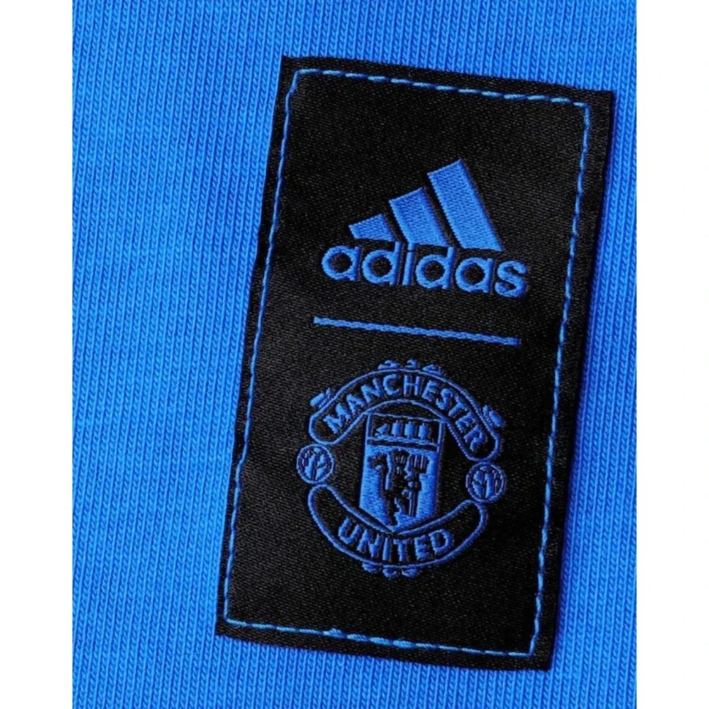 Manchester United x Adidas Shirt AeroReady Blue Short Sleeve Men Small